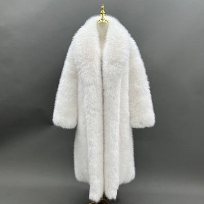 Long Full Panel Collared Mens Faux Fur Coat