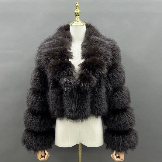 Ivy Faux Fur Cropped Collar Jacket
