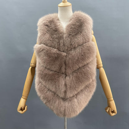 Premium 4 Row Faux Fur Gilet