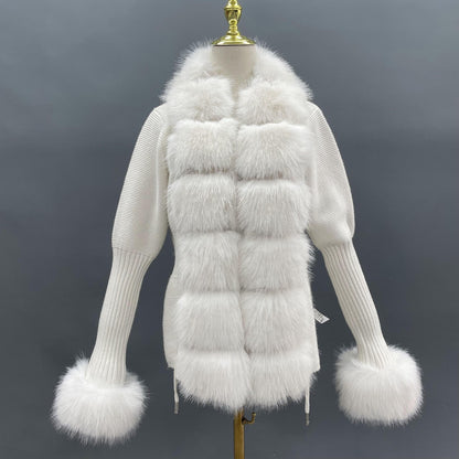 Faux Collar And Cuffs Cardigan