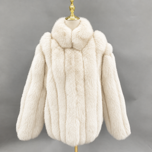 Cambridge Short Collar Straight Row Men's Faux Fur Coat