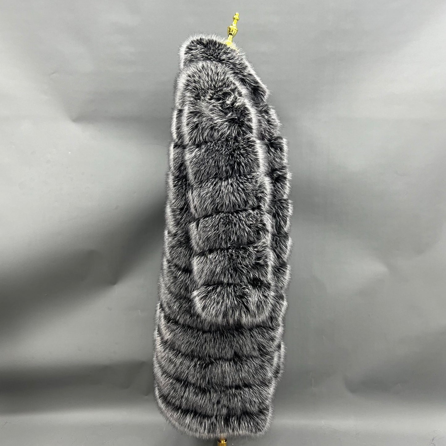 12 Row Faux Fur Coat With Collar