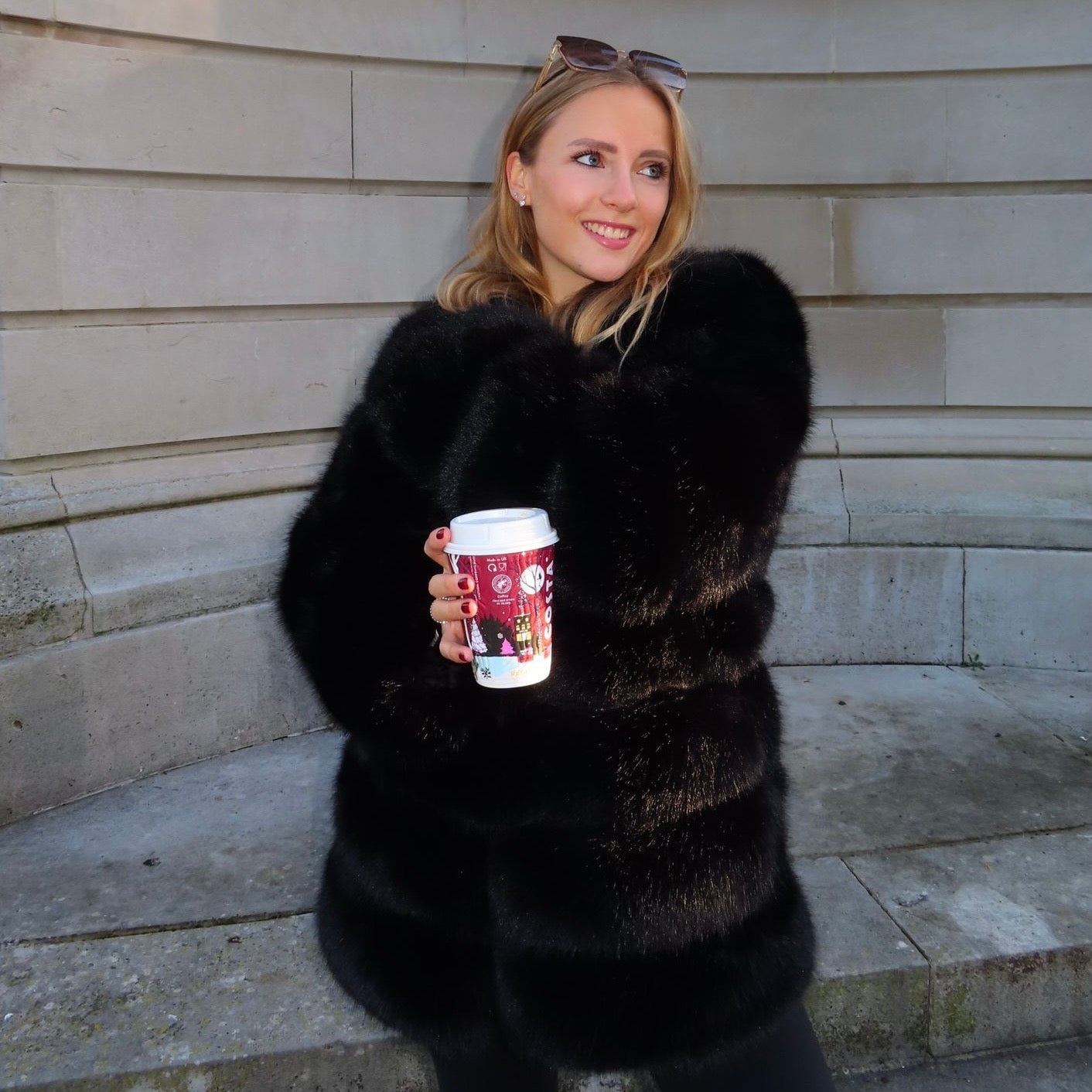 Classic 7 Row Faux Fur Coat