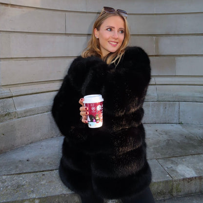 Classic 7 Row Faux Fur Coat