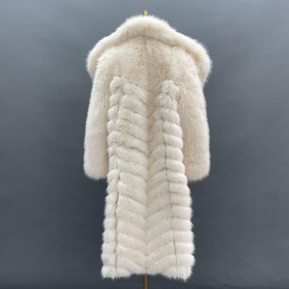 Opera Long Faux Fur Collared Coat