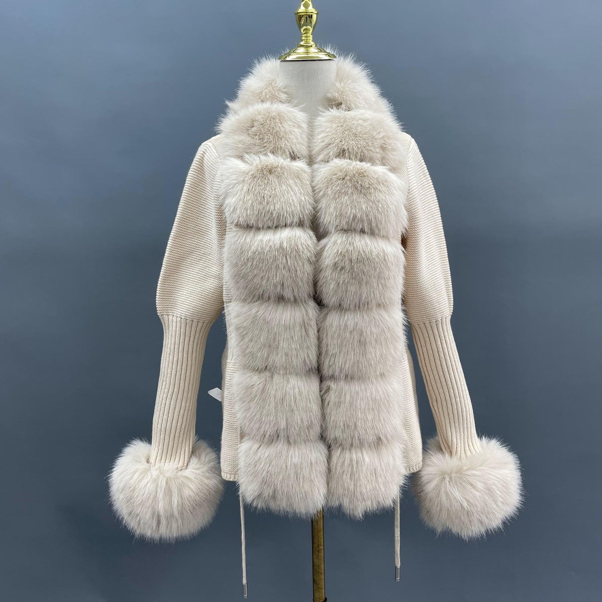 Faux Collar And Cuffs Cardigan