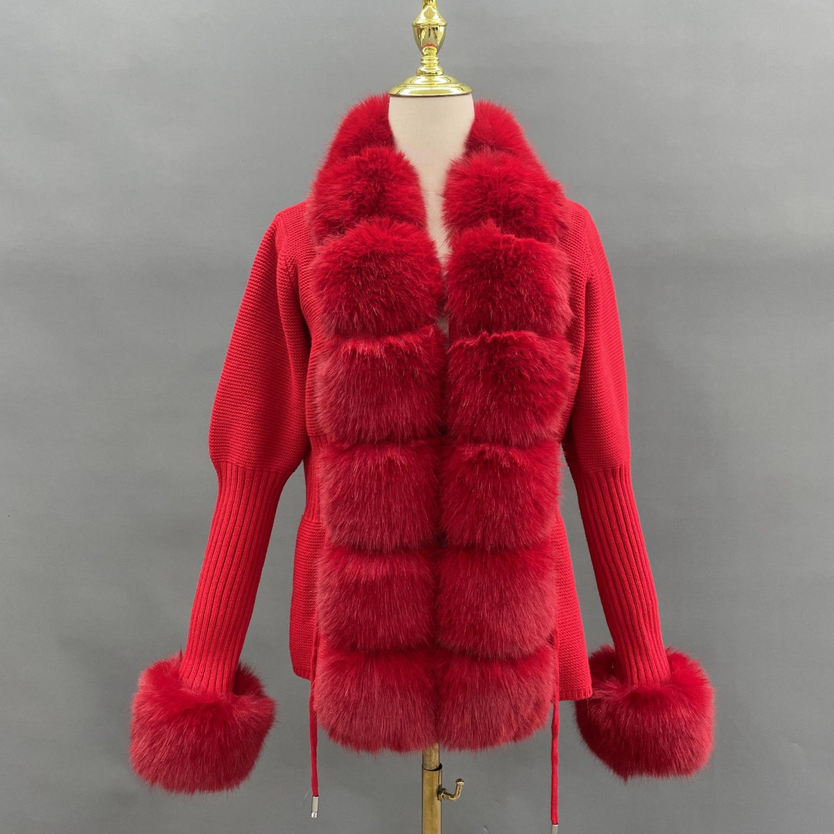 Faux Collar And Cuffs Cardigan