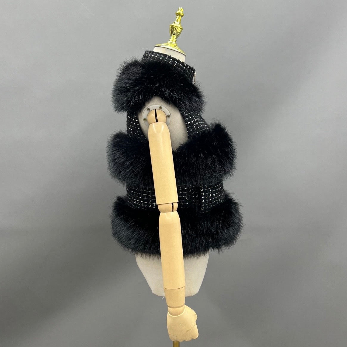 Black Faux Fur Gilet