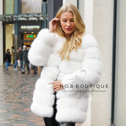 Classic 7 Row Faux Fur Coat