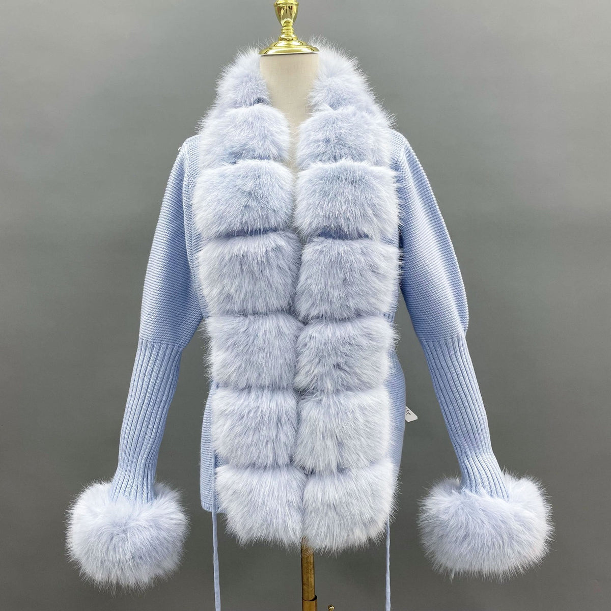 Faux Collar And Cuffs Cardigan
