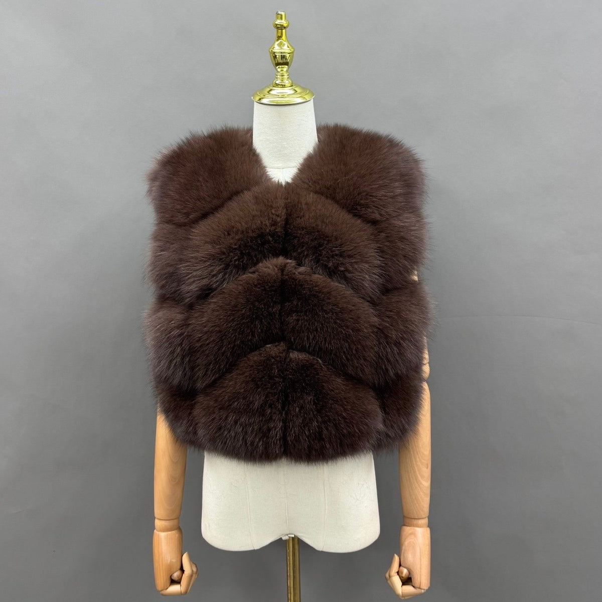 Short Panelled Faux Fur Gilet