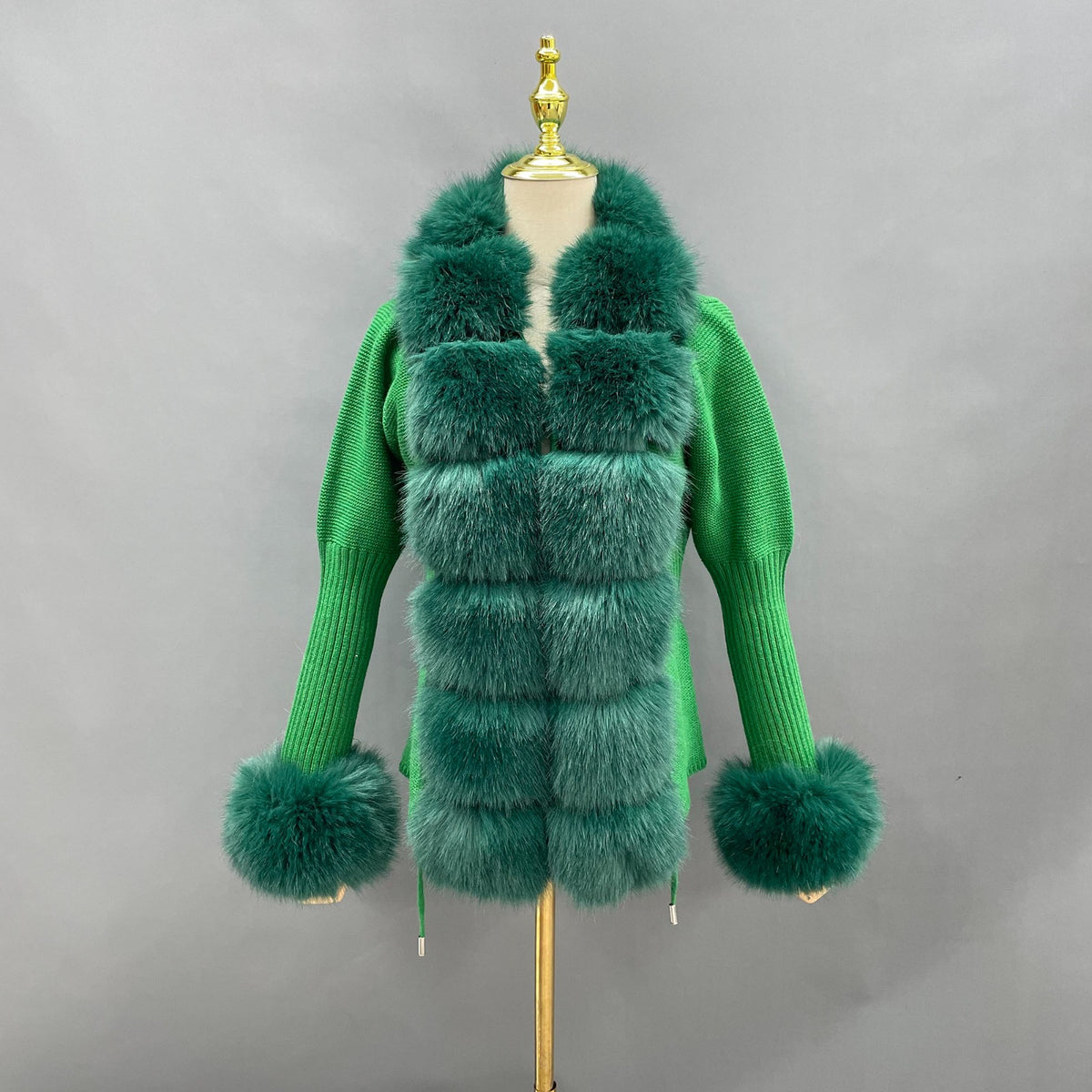 Faux Collar And Cuffs Cardigan