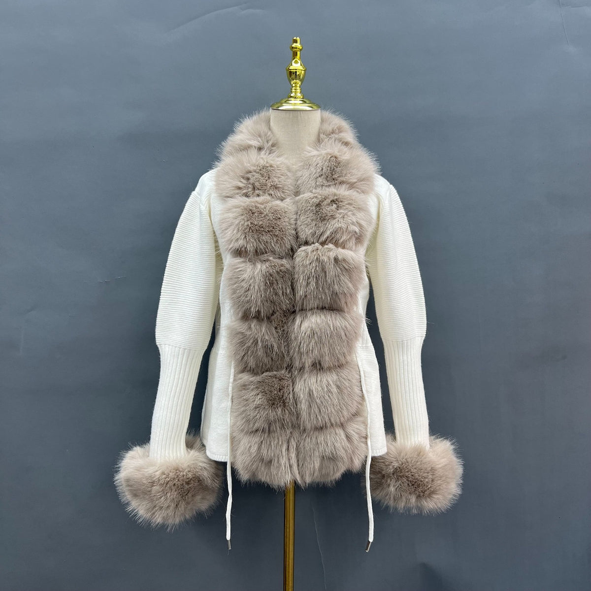 Faux Collar And Cuffs Cardigan
