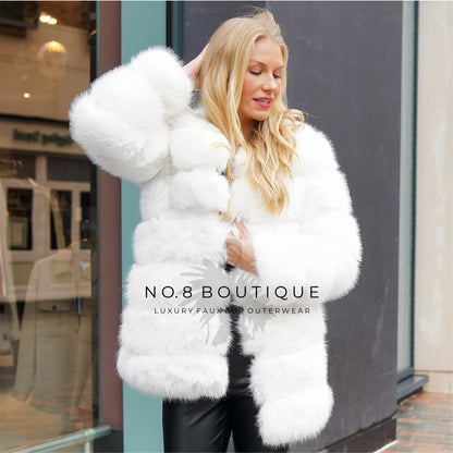 Classic 7 Row Faux Fur Coat