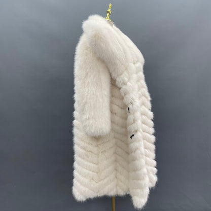 Opera Long Faux Fur Collared Coat
