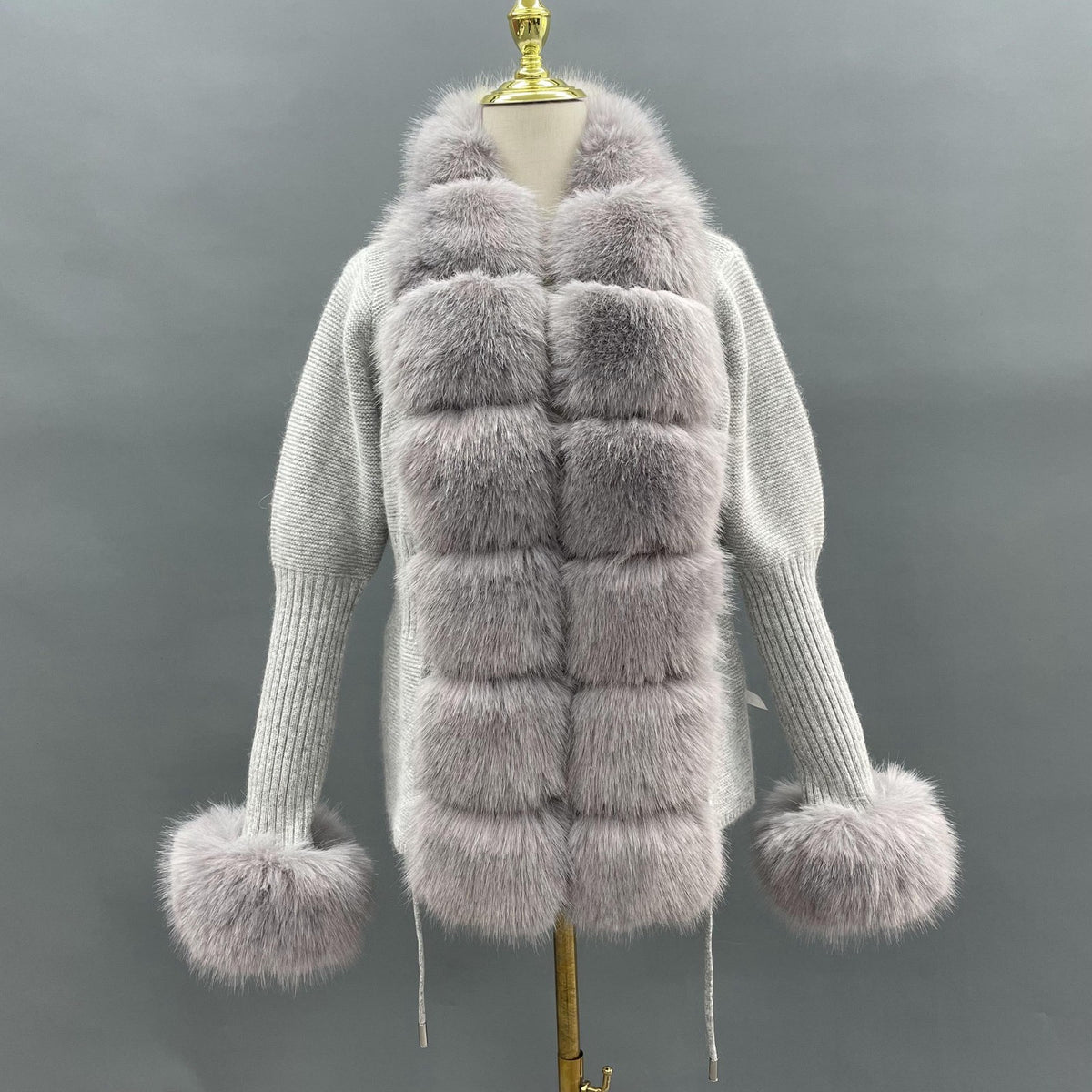 Faux Collar And Cuffs Cardigan