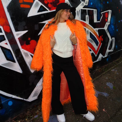 Ultra Long Shaggy Mongolian Faux Fur Coat