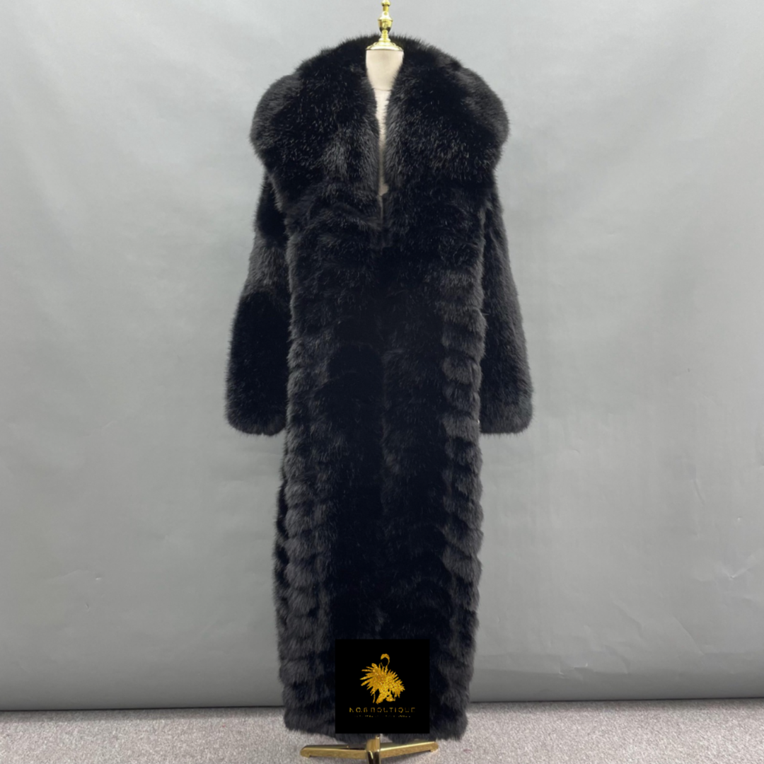 Opera Long Faux Fur Collared Coat