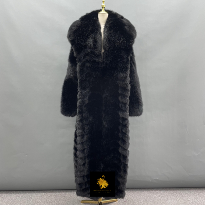 Opera Long Faux Fur Collared Coat