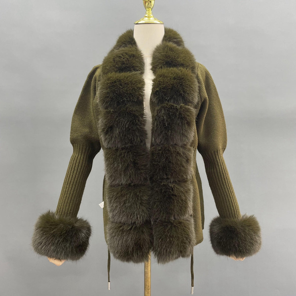 Faux Collar And Cuffs Cardigan