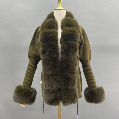 Faux Collar And Cuffs Cardigan