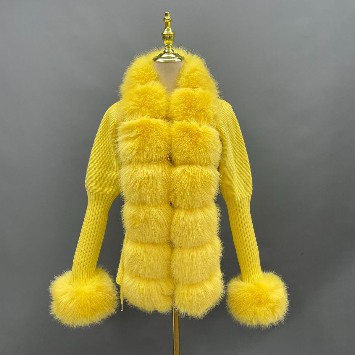 Faux Collar And Cuffs Cardigan