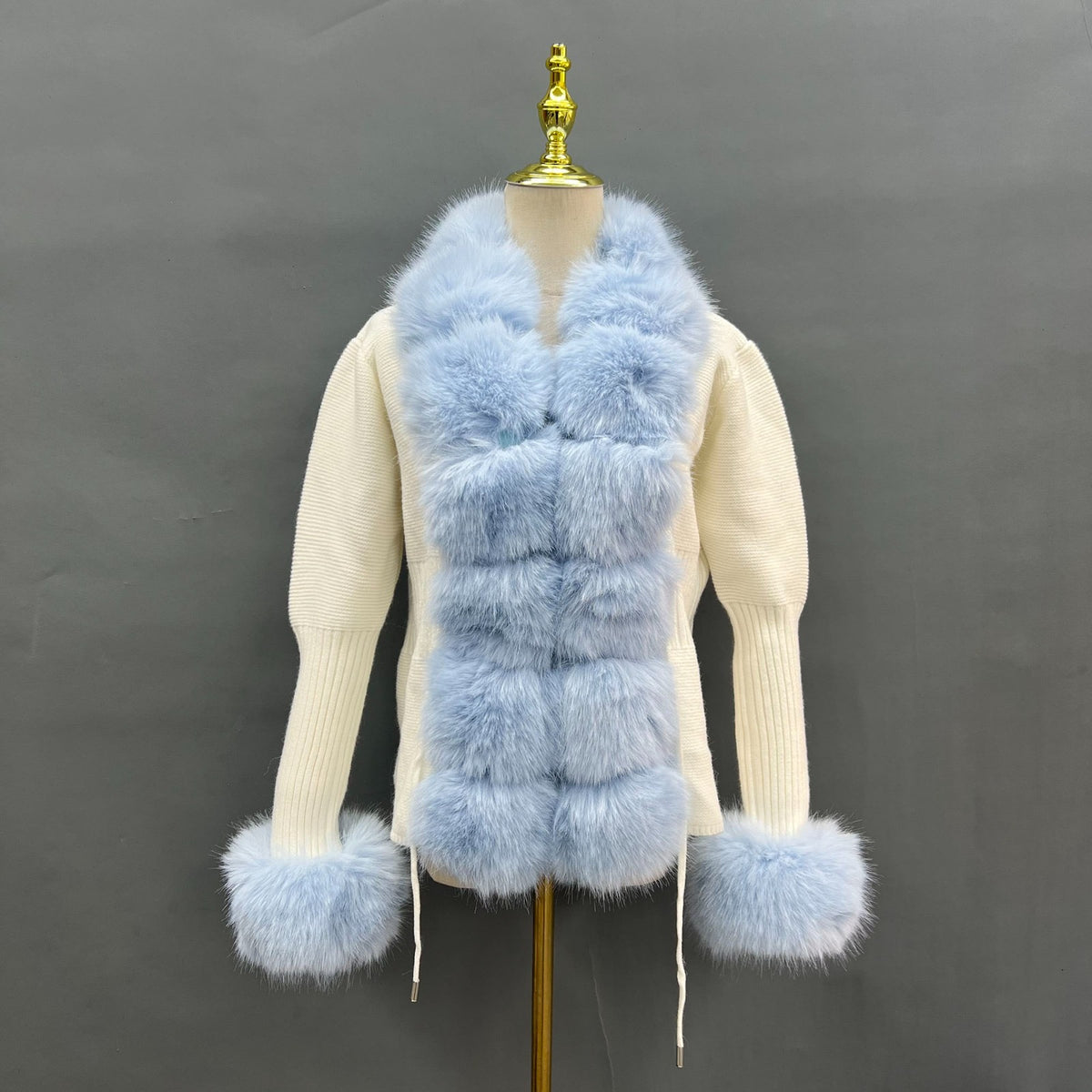 Faux Collar And Cuffs Cardigan