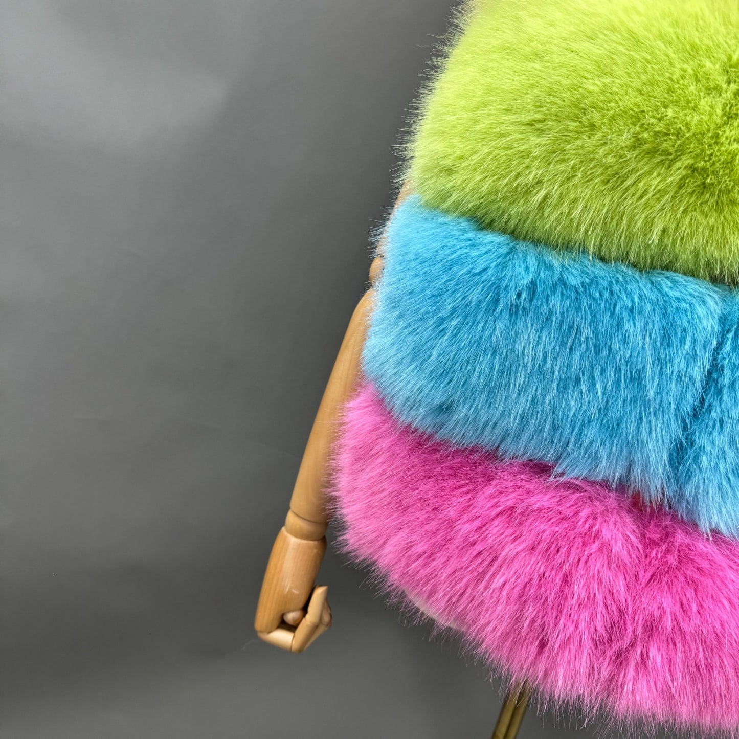 Rainbow Hooded Faux Fur Gilet