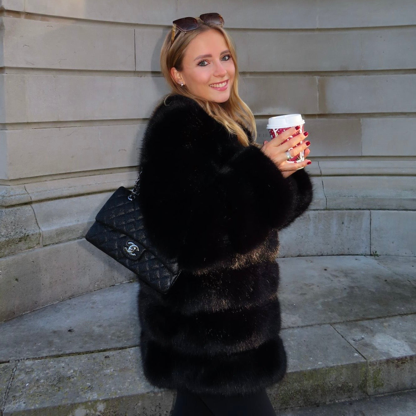 Classic 7 Row Faux Fur Coat