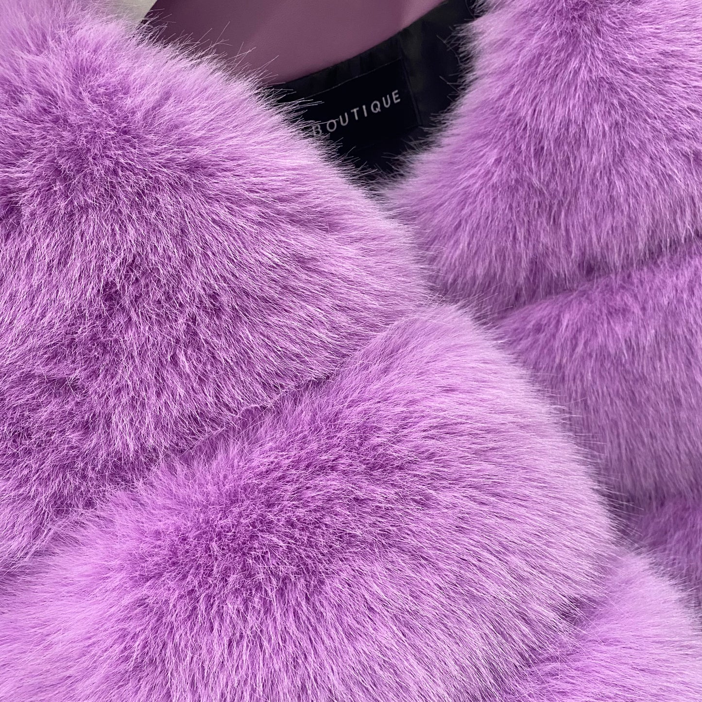 Classic 5 Row Violet Faux Fur Jacket