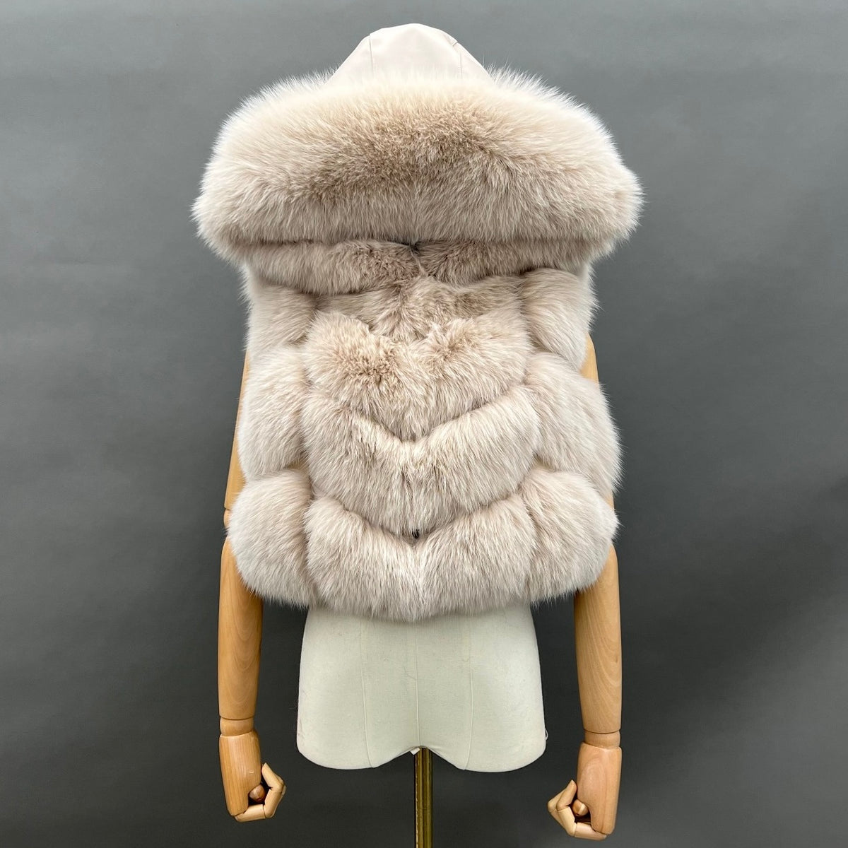 Hood Panelled Faux Fur Gilet