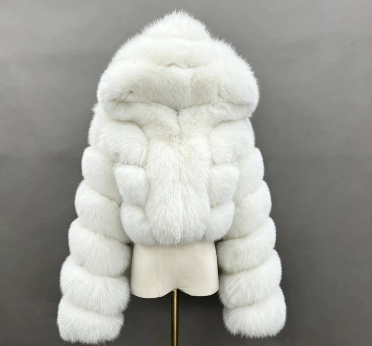 Hooded Panelled Faux Fur Jacket