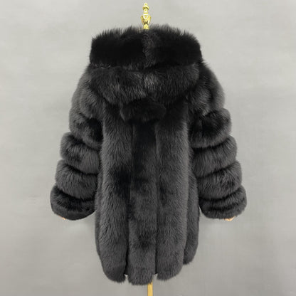 Premium Vienna Hooded Long Faux Fur Coat