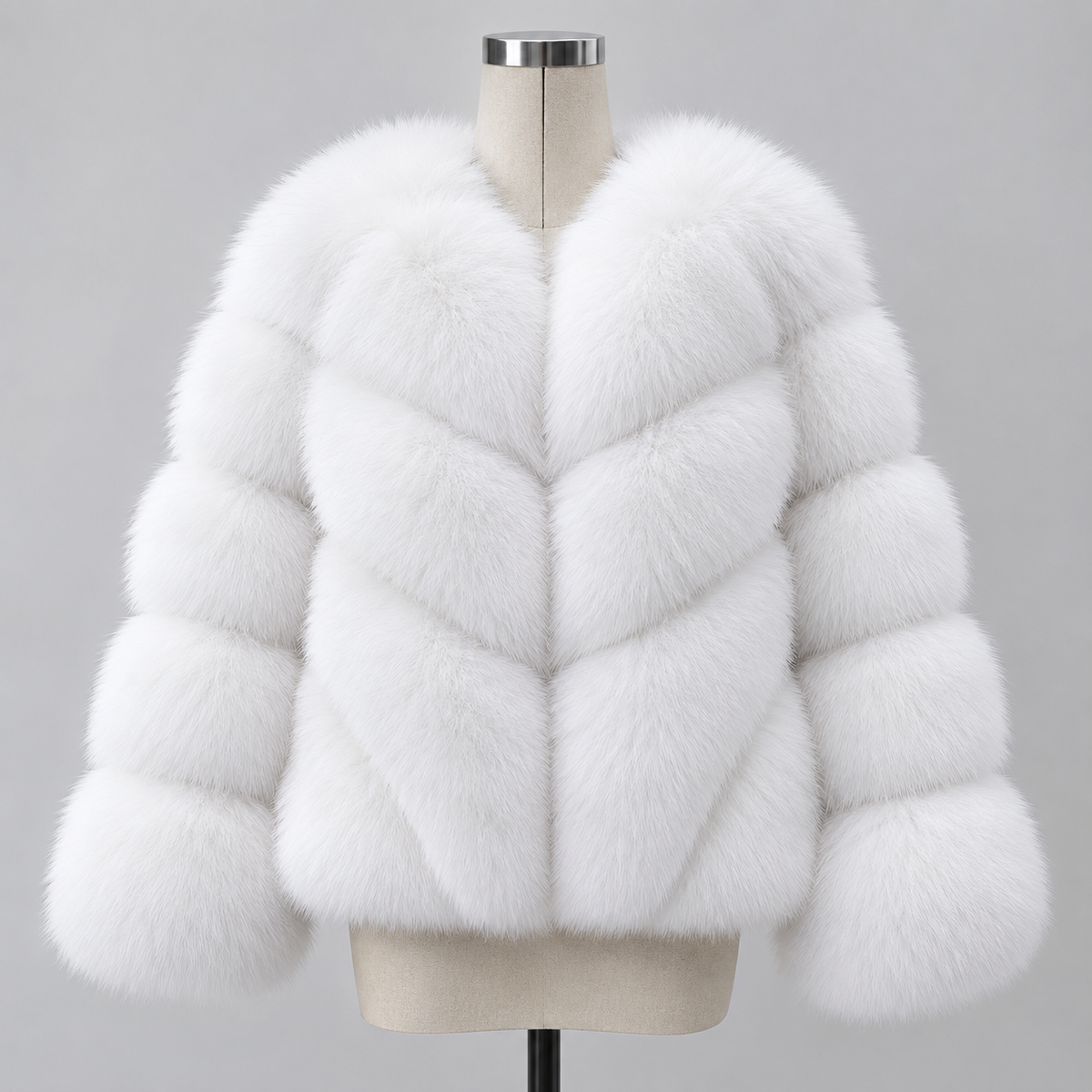 Dallas Diagonal Panel Faux Fur Jacket