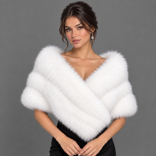 Premium Faux Fur Bridal Wedding Stole