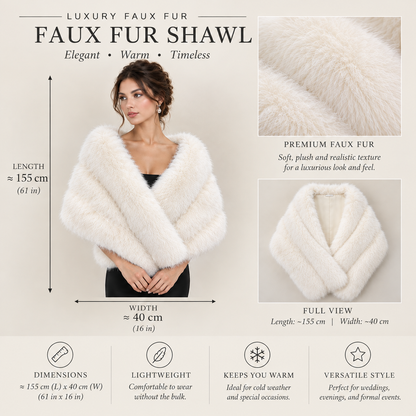 Premium Faux Fur Bridal Wedding Stole