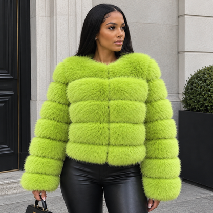 Acid Green Faux Fur Jacket