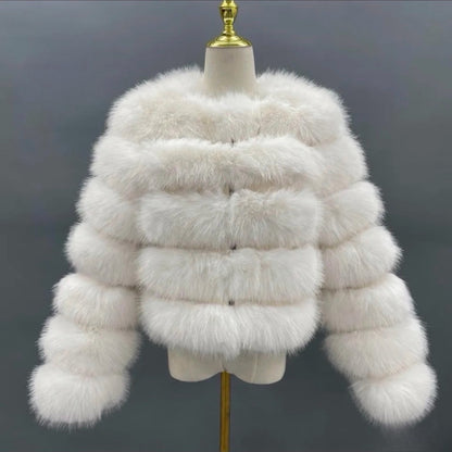 Premium Bridal Classic 5 Row Faux Fur Jacket