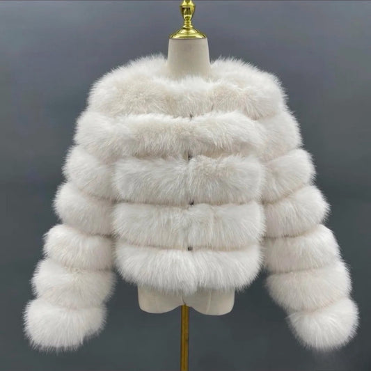 Premium Bridal Classic 5 Row Faux Fur Jacket