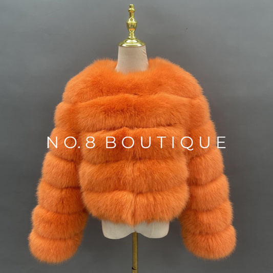 Orange Faux Fur Jacket