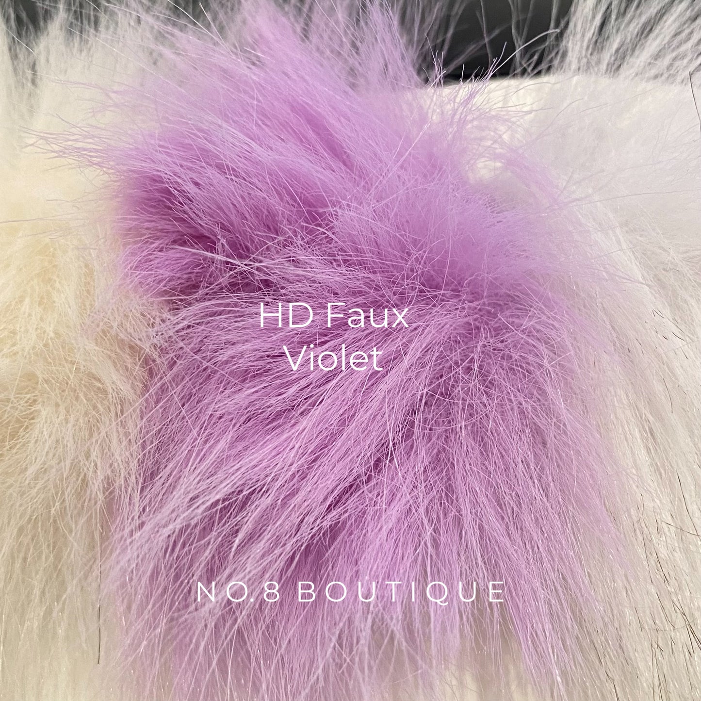 Sophisticated violet faux fur jacket with elegant 5 rows