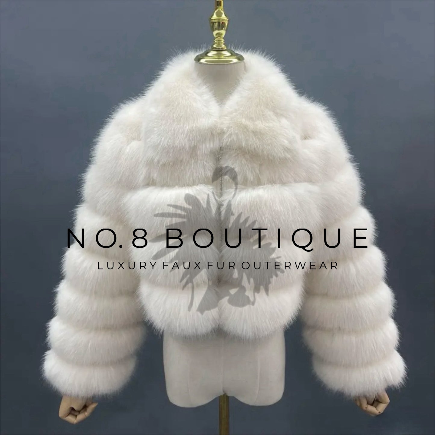 Bridal cropped collar faux fur jacket