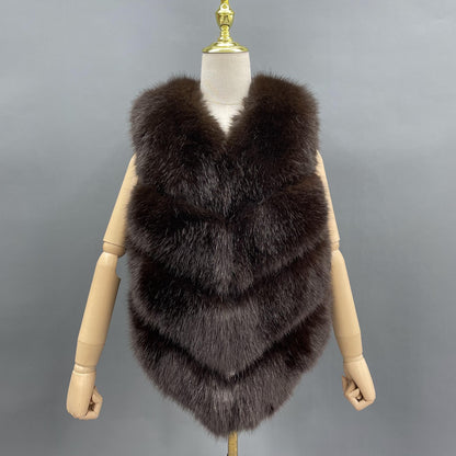 Premium 4 Row Faux Fur Gilet