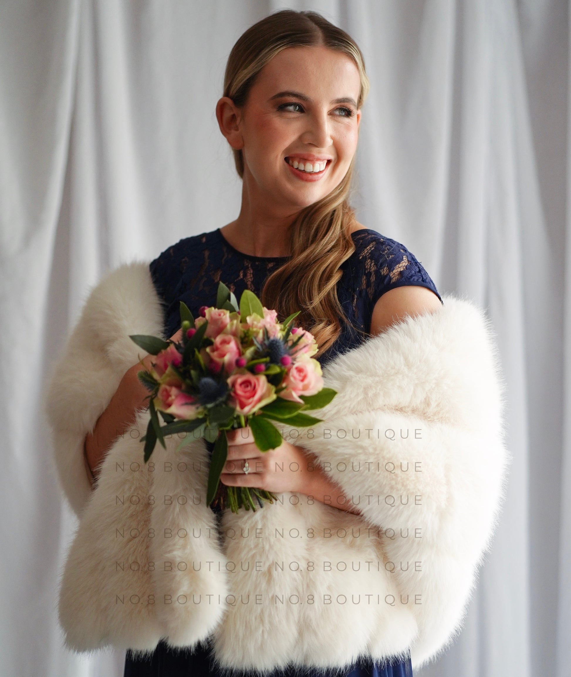 Elegant faux fur stole for evening wear