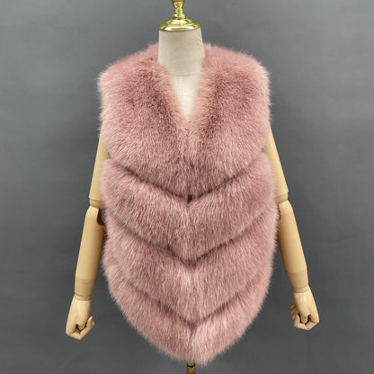 Premium 4 Row Faux Fur Gilet