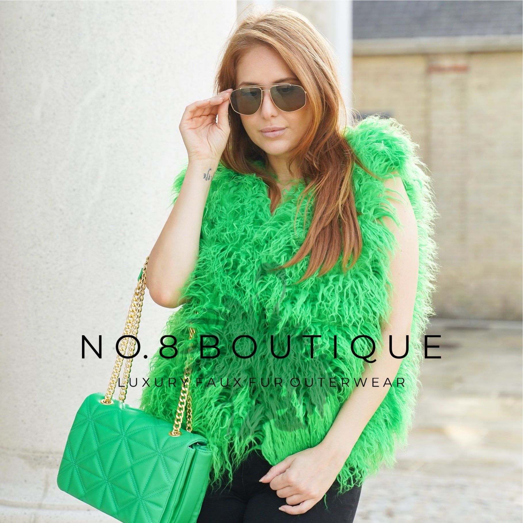 High-end Mongolian faux fur gilet with shaggy appeal