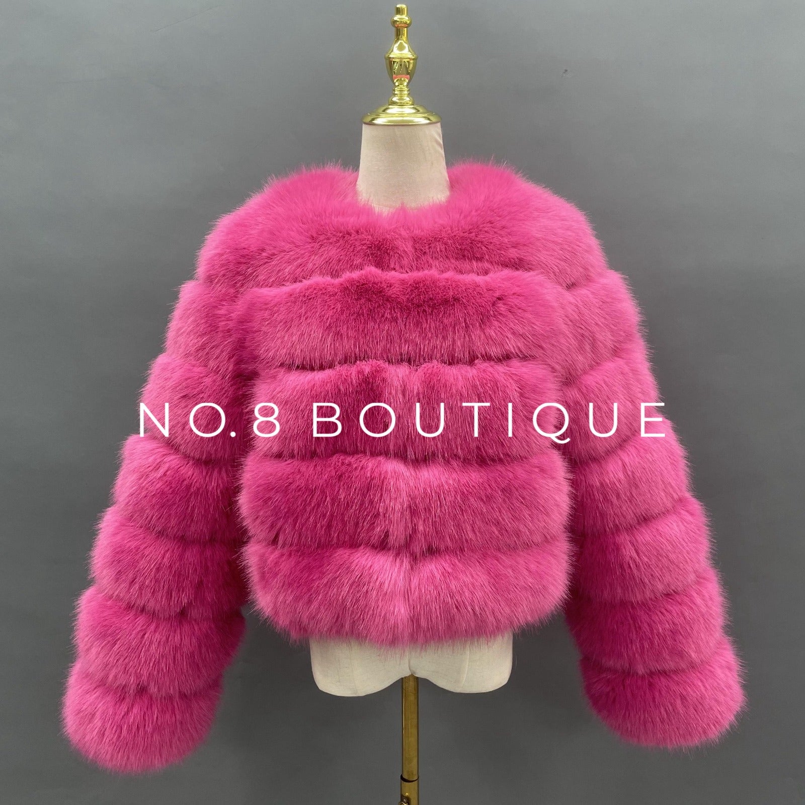 Hot pink faux fur jacket