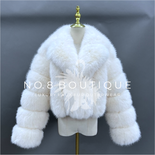 London bridal faux fur jacket with collar