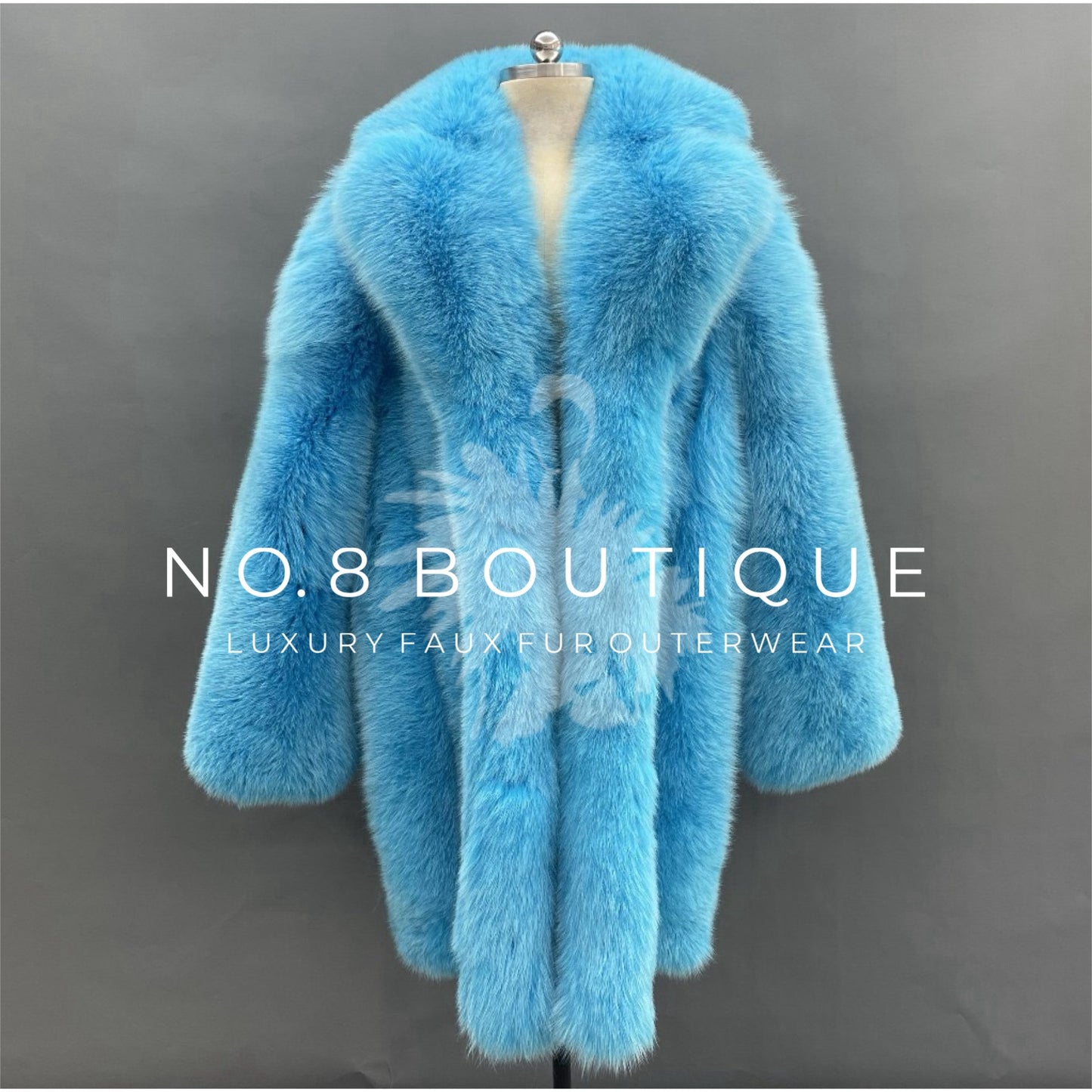 Madrid straight row collar faux fur coat