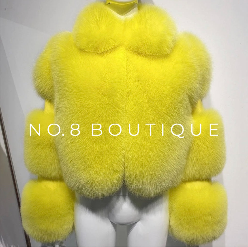 Night out premium Phoenix faux fur cropped jacket